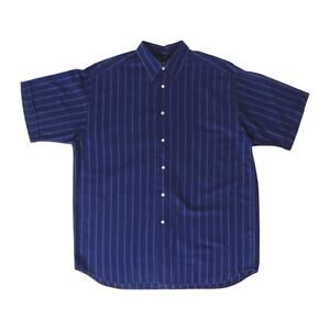 Christian Dior Monsieur Vintage 90s Made in France Striped Button Up Navy M